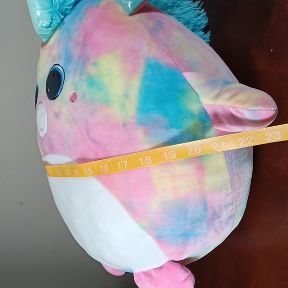 Hug Fun Tie dye unicorn Pegasus pony round squishy plush stuffed animal fairy co - Picture 11 of 14